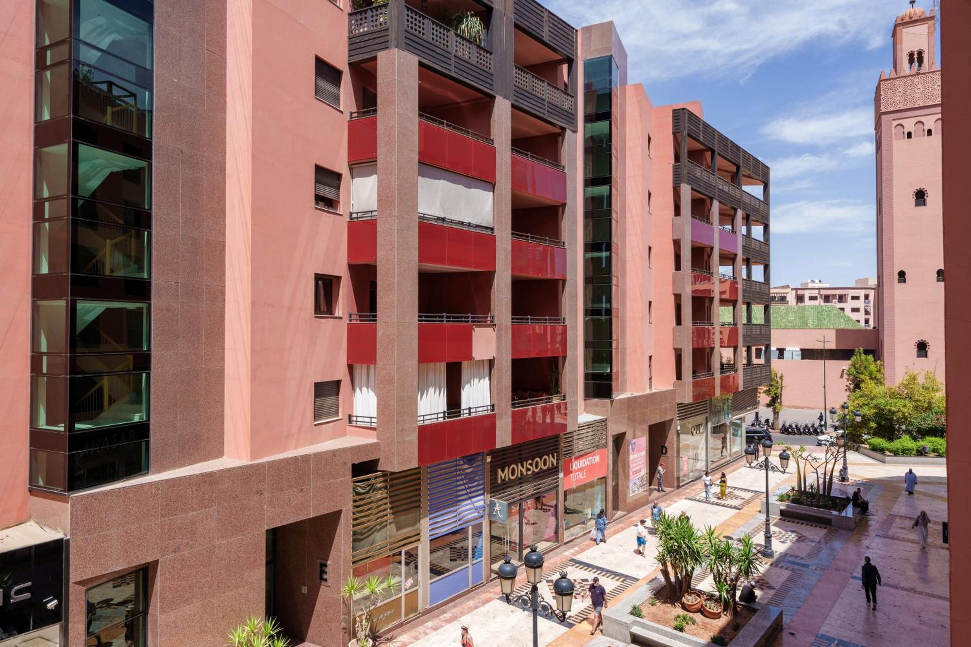 Appartement Chic Gueliz Plaza Avec Vue Marrakesch Exterior foto