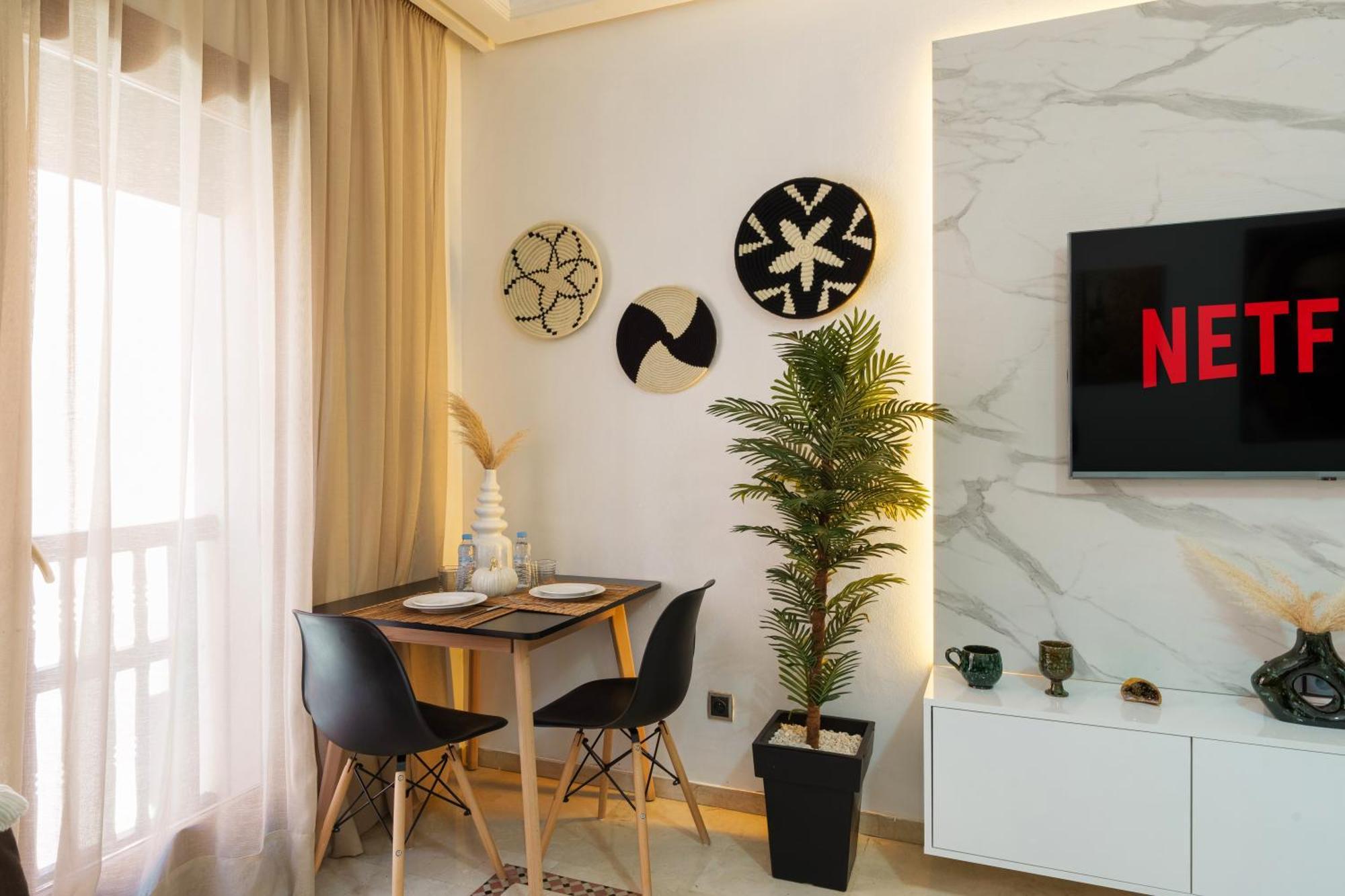Appartement Chic Gueliz Plaza Avec Vue Marrakesch Exterior foto